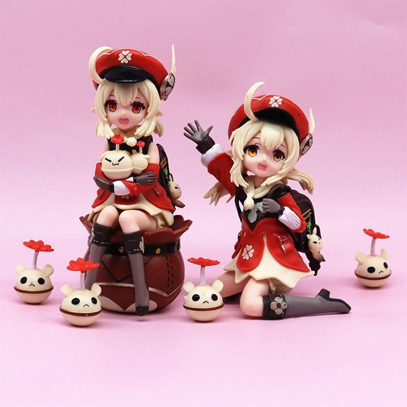 888 Marke Original Gott Klee Funkenritterin GK Klee sitzend und stehend Spiel Zubehör Sammlermodell 11-13cm PVC Figur