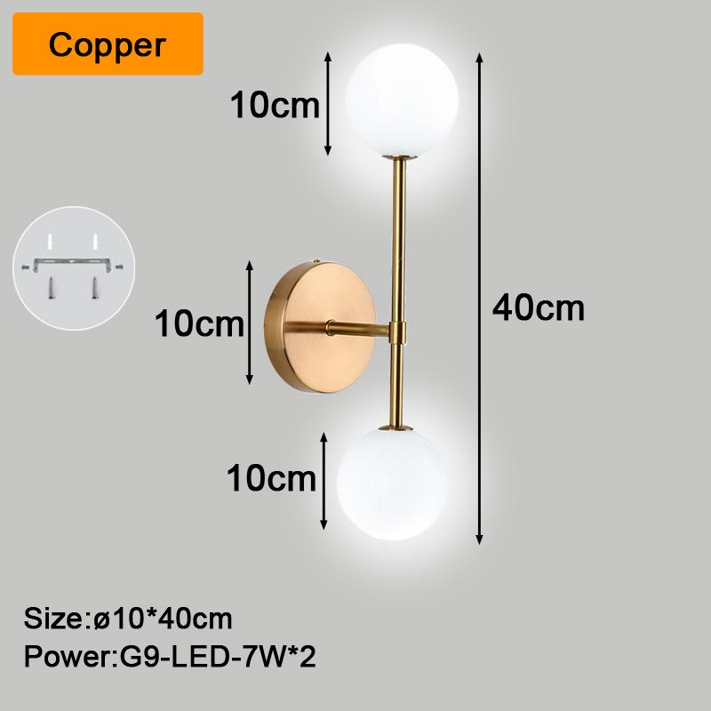 Interior LED Wall Lamps Wall Lighting Fixtures  for Bedroom Living Room Indoor Frosted Glass Ball Wall Sconce for Corridor Aisle
