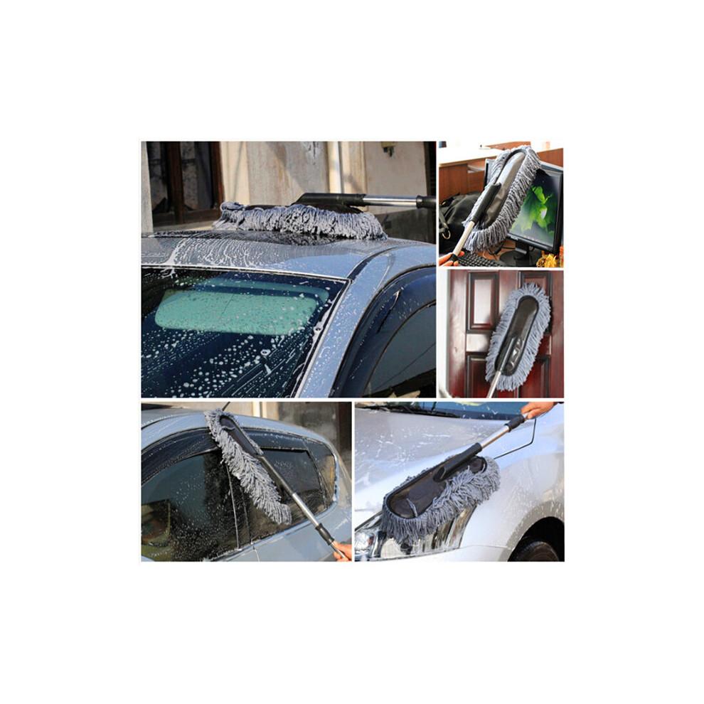 Car Wash Cleaning Brush Duster Dust Wax Mop Microfiber Telescoping Dusting Tool