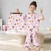 Children's Cloud Cotton Pajama Set: Short Sleeve, Shorts, and Long Pants for Summer.