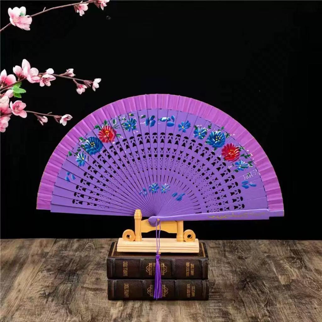 Double-Sided Easy-To-Open Folding Fan, Group Cheongsam Retro Fan, Catwalk Dance, Bright Red Model Dance Fan, Chinese Style