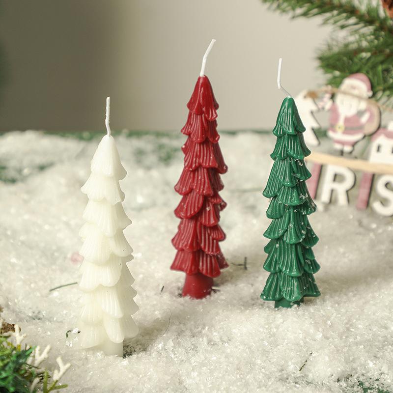 1PC Home Ambiance Holiday Decor Holiday Aroma Candle Reusable Christmas Scented Candle Decor Pine Fragrance 14x2cm