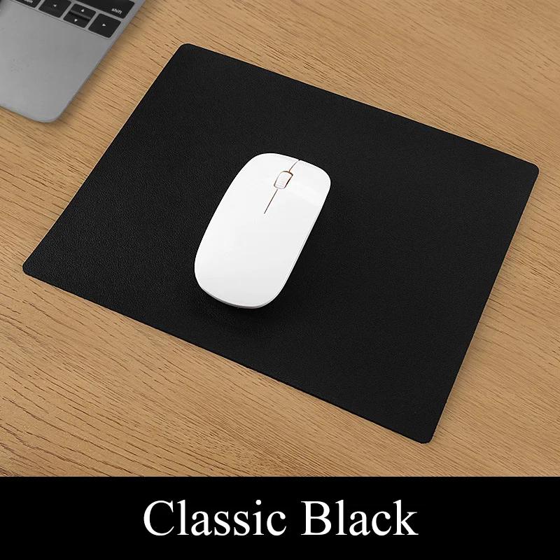 New PU Leather Mouse Pad Waterproof Cute Desk Pad Solid Colour Simple Stationery Desktop Computer Accessories Office Supplies