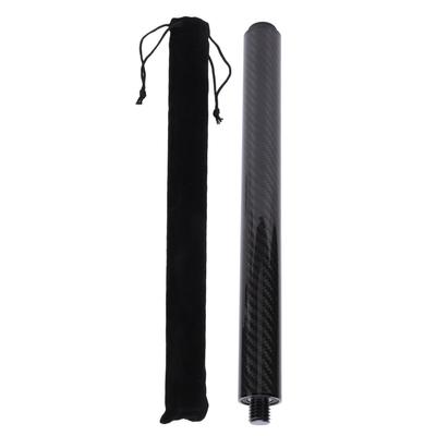 Pool Cue Extension Stick 12 Inch Carbon Fiber Billiards Cue Butt End Extender with Rear Plug for Bil