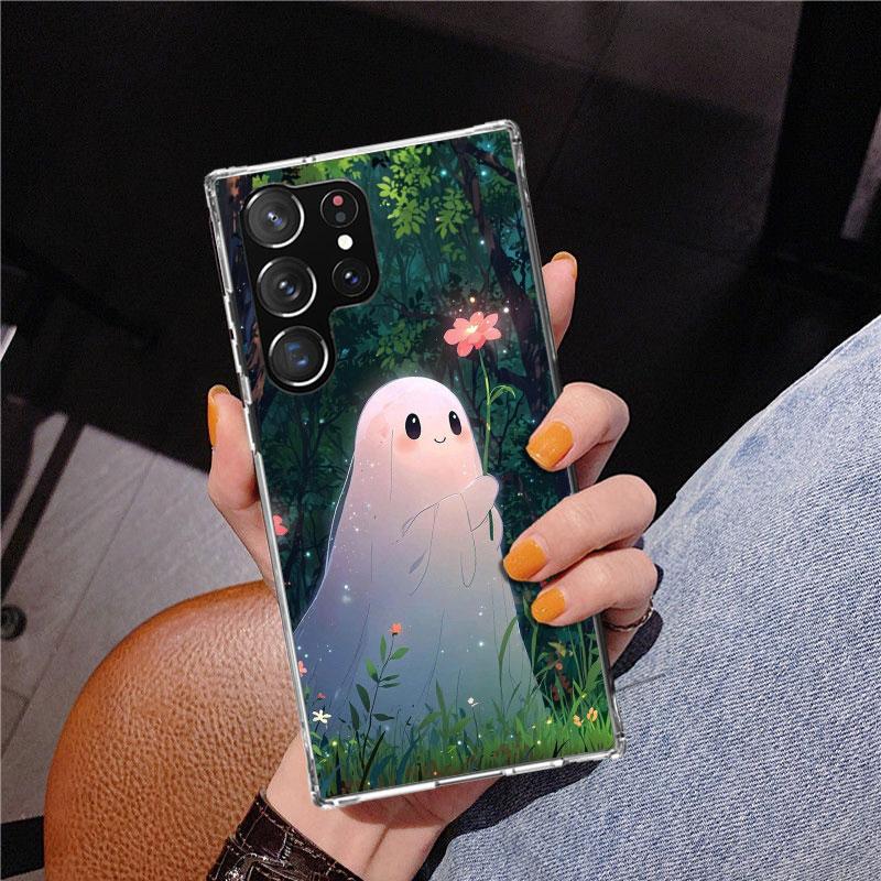 Cute Halloween Ghost Phnoe Case for Samsung Galaxy S26 S25 Edge S23 S24 Ultra S22 Plus S21 S20 FE Unique Cover Soft Coque Galaxy
