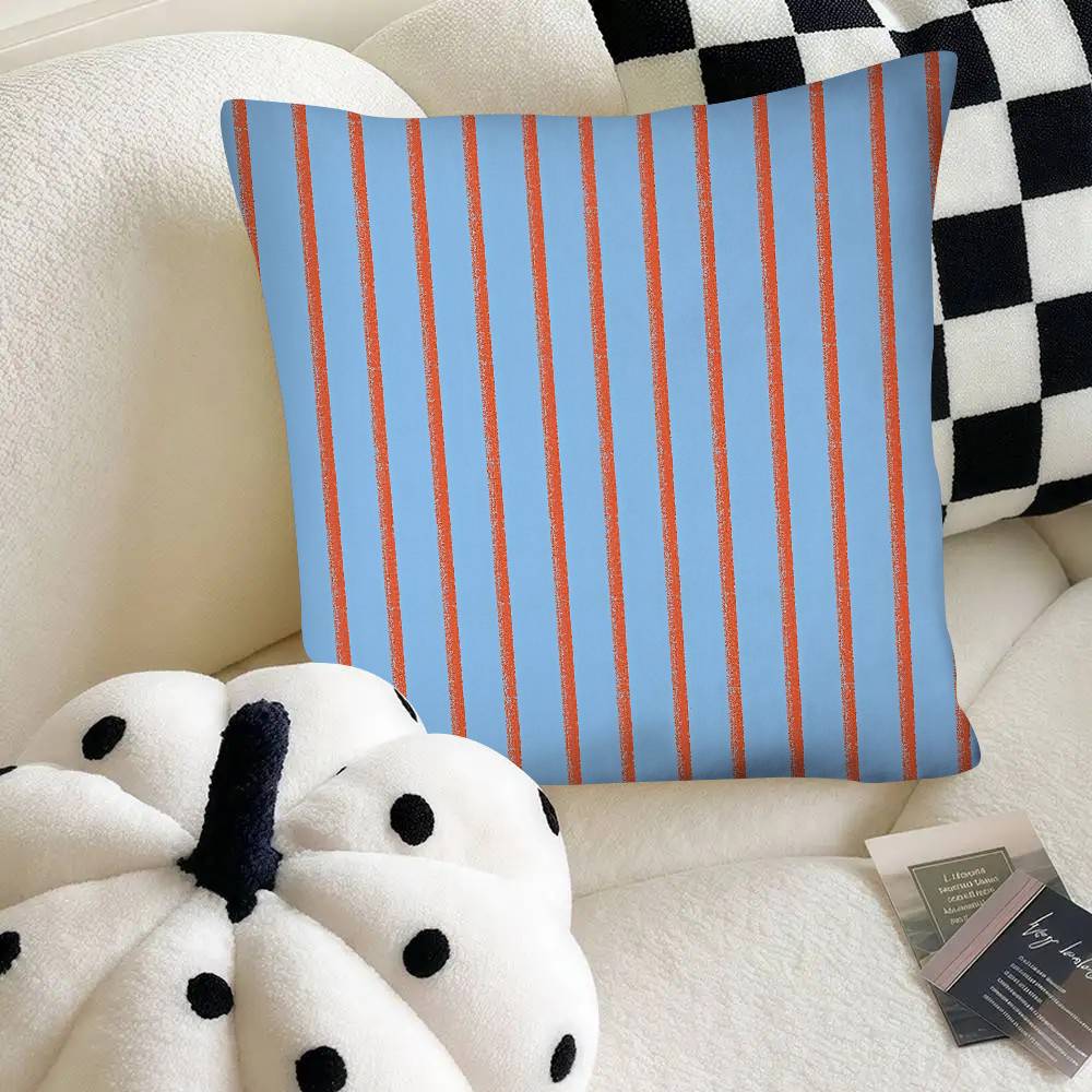 Farbige Linien Kissenbezug Mode Quadratischer Kissenbezug Schlafzimmer Sofa Zimmer Ins Dekoration Freizeit