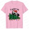 It Wasn's Me Christmas Cat Women's Clothing Christmas Tree Casual Fashion Aesthetics Short Sleeve T-shirt Cartoon Women's T-shirt