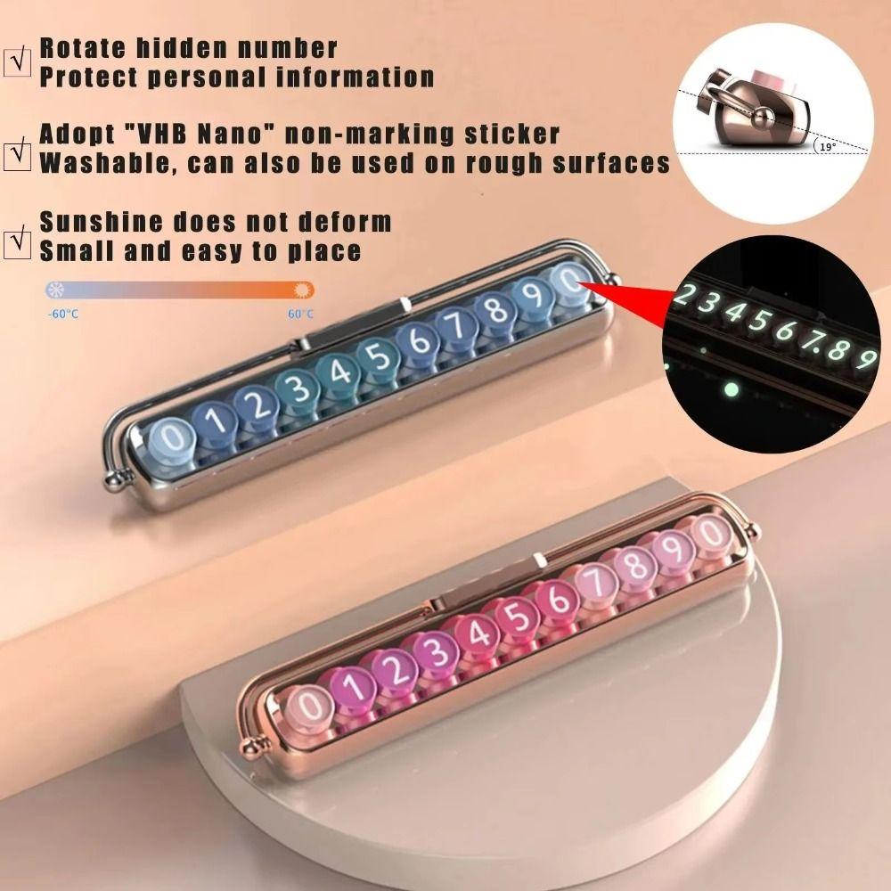 Auto Concealed Telephone Number Plate Gold Silver Black Car Interior Decor  Car Ornaments