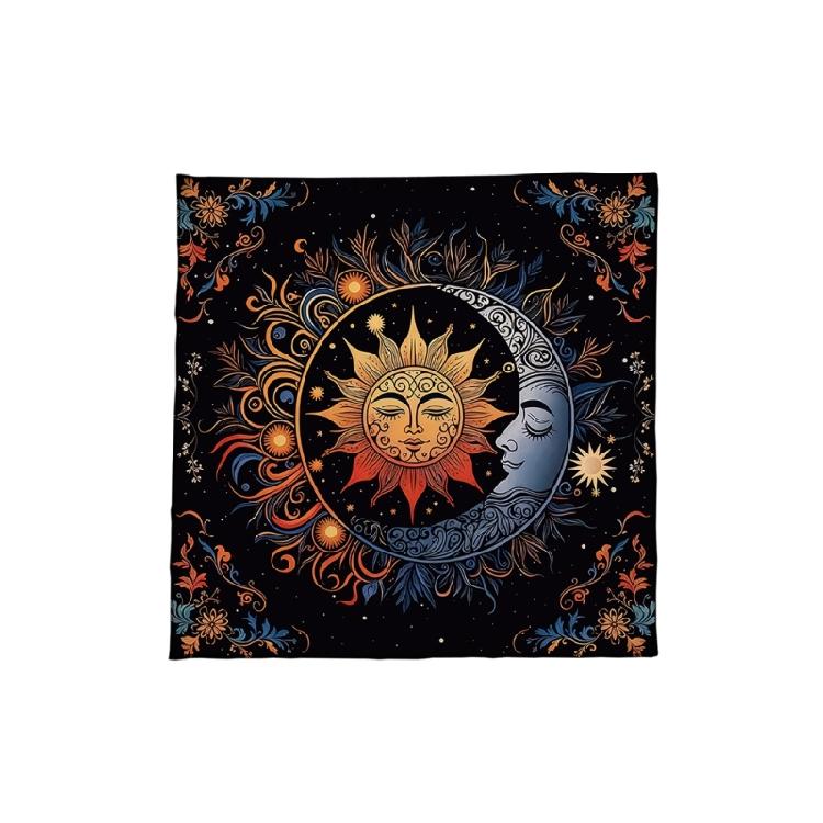 Divinations Tablecloth Sun Moon Pattern Astrology Tarots Card Tablecloth Altars Cloth Divinations Board Game Accessory
