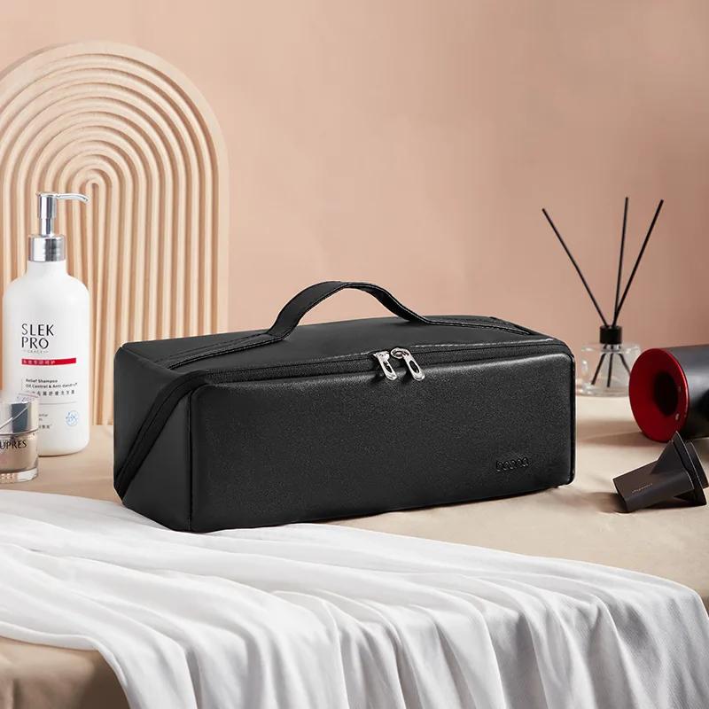 Hårfön Förvaringsväska PU-läder Bärbar Dammtät Vattentät Reseorganisatör Förvaringsfodral Väskor Sminkväska För Kvinnor Dyson