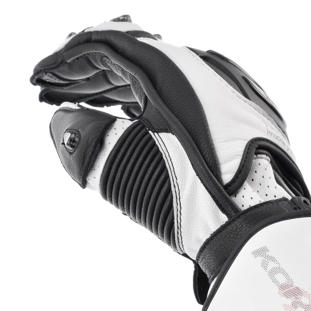 Komine Motorcycle Gloves Dial Fit Racing 3XL GK-253 Gloves, White/Black,