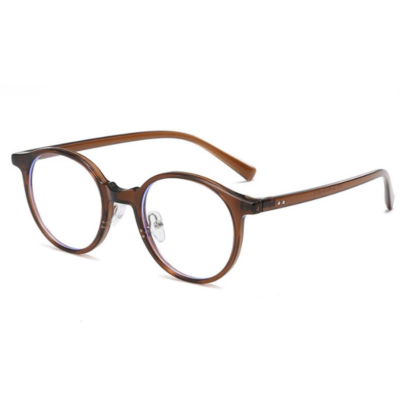 High-Quality Vintage Round Temple Frames Anti-blue Light Protectiv Eyeglasses Frame For Myopia -0.5 -0.75 -1.0 -1.5 -2.0 To -6.0