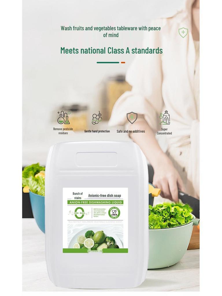 Custom 20KG Anion-Free Food Grade Dish Soap for Kitchen & Produce