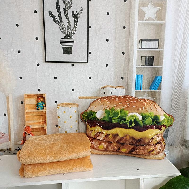 Kawaii Hamburge Doll Plush Toy Stuffed Pillow Room Decoration Blanket Cushion Birthday Gifts