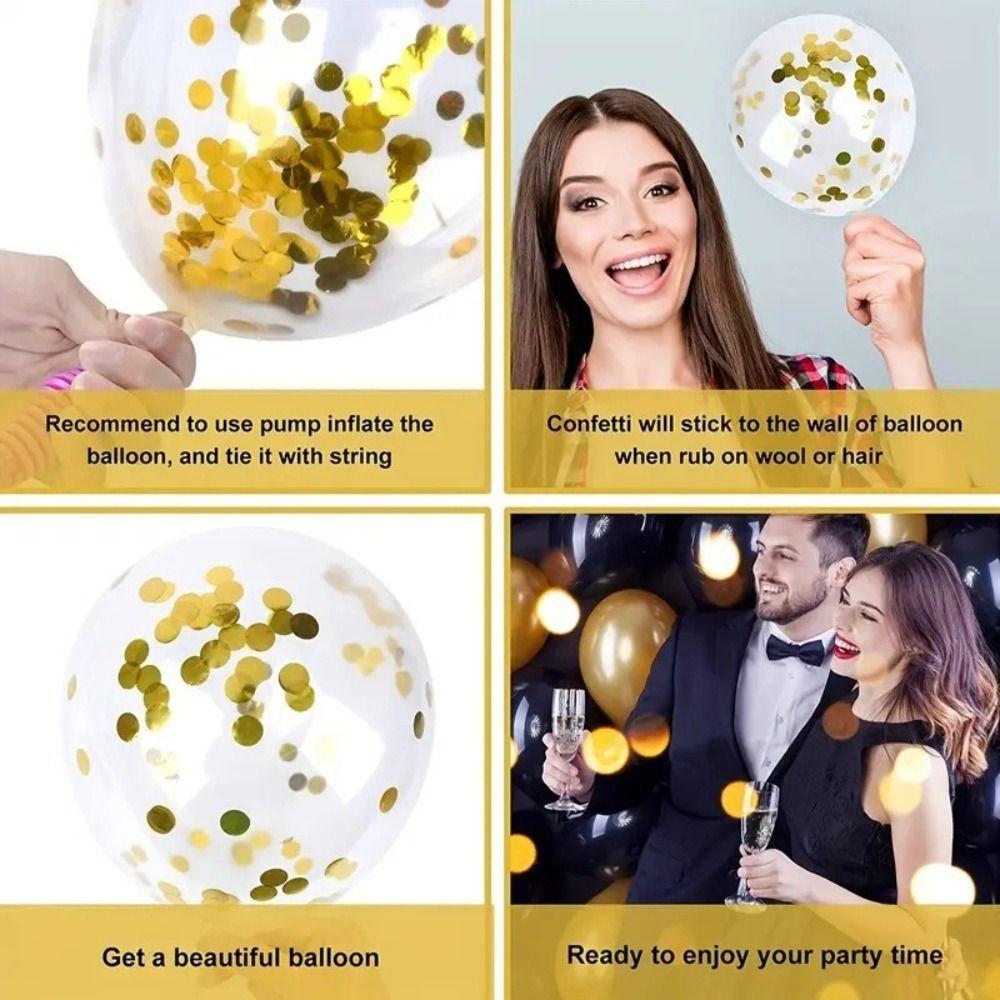 Black Gold Graduation Decorations Cap Printing Latex Balloon Confetti Balloon School Celebration