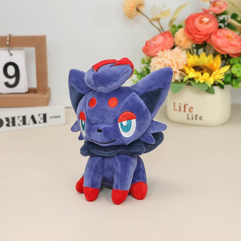 Pokemon Plush Zorua Evolution Zoroark Toy Cute Cartoon Image Red Blue Stuffed Doll Gifts for Kids