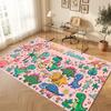Dinosaur Theme Soft Crystal Velvet Rug Custom Name & Text Print Non Slip Floor Rug for Bedroom Living Room