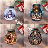 8CM Acrylic Wishing Bottle 2D Flat Pendant Car Pendant Ornament Christmas Ornament Christmas Tree Pendant