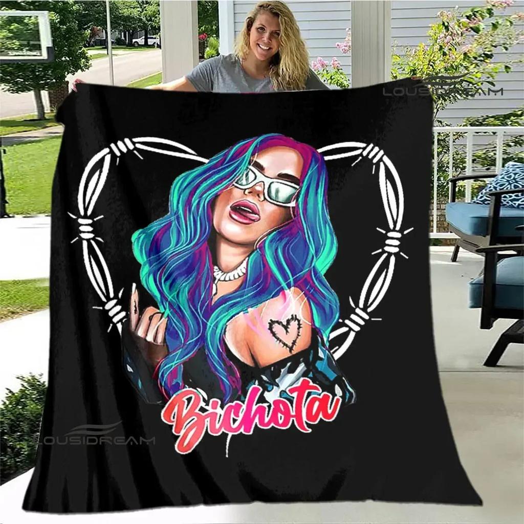Karol G Retro Printed Blanket Flange Warm Blanket Bed Linings Picnic Blankets Home Travel Blanket Birthday Gift