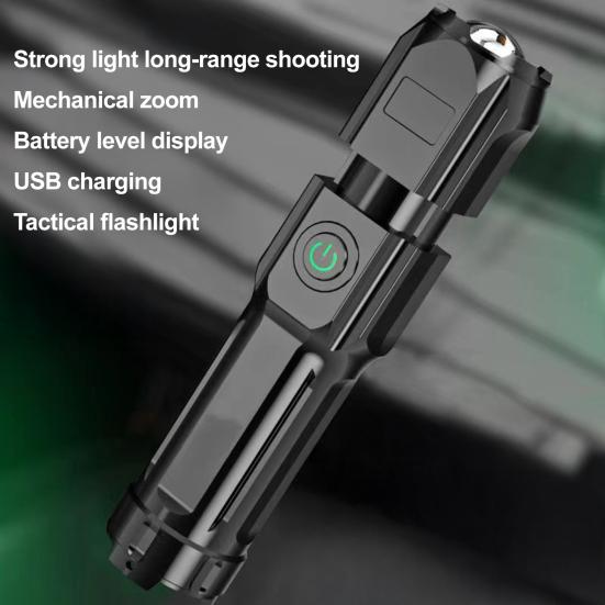 Portable Camping Light Super Bright Flashlight Rechargeable Waterproof Flashlight Powerful LED Emergency Torch for Outdoor