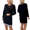 Cotton Simple Classic Tunic Dress Nice Black
