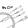 1.2m/3 in 1 USB charging cable USB cable For Iphone 14-8 series Samsung Huawei Xiaomi Multi Port Multiple