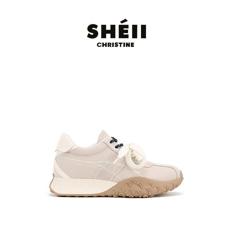 Su Yinyin Has the Same Small Height Increase of 8cm Popcorn Platform Casual Forrest Gump Shoes Round Head Double Shoelaces German Training Shoes