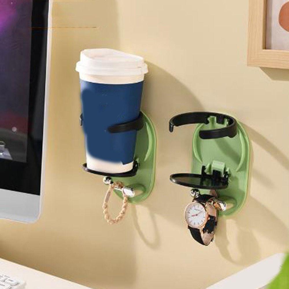 Wall Mounted Folding Cup Holder No Punching Drink Holder Desktop Bottle Rack  Bedroom
