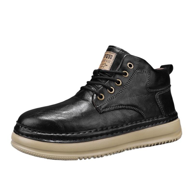 Autumn and Winter New Outdoor Casual Shoes Men's Large Size Martin Boots Fashion Trend Versatile Thick-soled Zhongbang Men's Short Boots