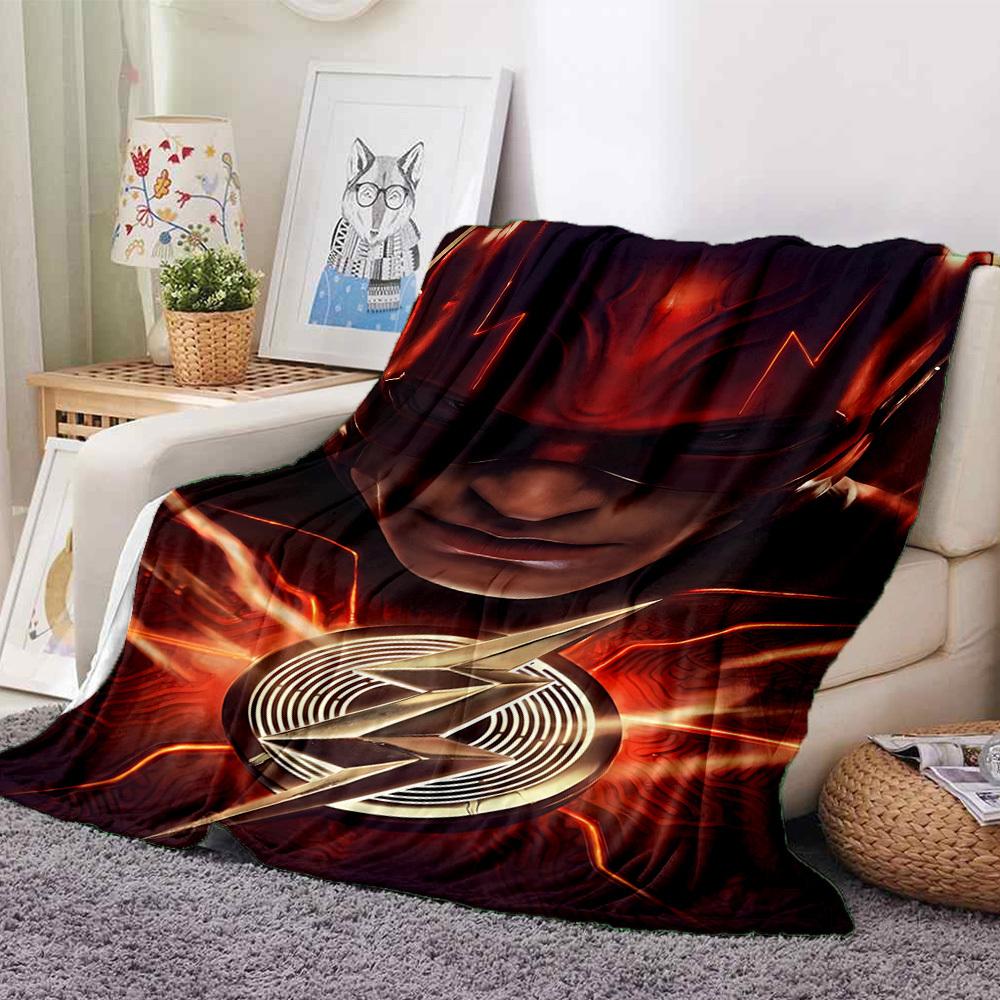 1pc Flash Symbol Blanket Lightweight Flannel Throw For Sofa, Bed, Travel, Livingroom, Office, Couch, Chair, And Bed