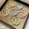 Silver Needle Dopamine Round Earrings Fresh and Sweet Simple Temperament Commuter Earrings Light Luxury High-end Earrings Wholesale