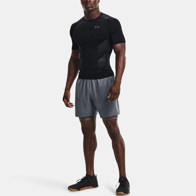 Under Armour HeatGear Vent Short Sleeve Compression Fitness Shirt Men Tops Black 1362452-001