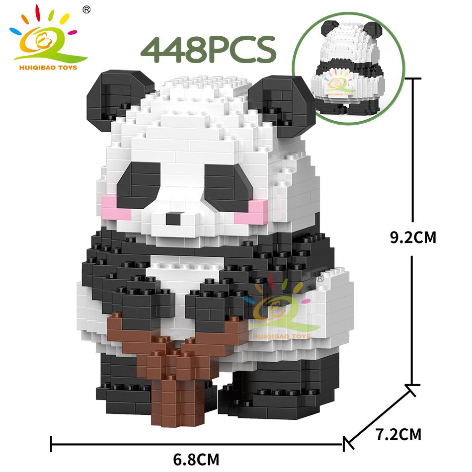 Set 3 Mattoncini Panda Da Costruzione - Mini Blocchi Animali 3-in-1 - Giocattolo Educativo E Decorazione
