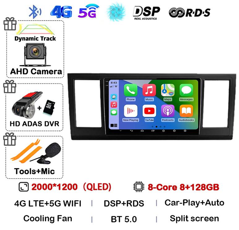 Android 14 Auto Carplay Car Radio For VW Volkswagen Caravelle 6 T6 2015 2016 2017 2018 2019 2020 Multimedia Player GPS WIFI+4G