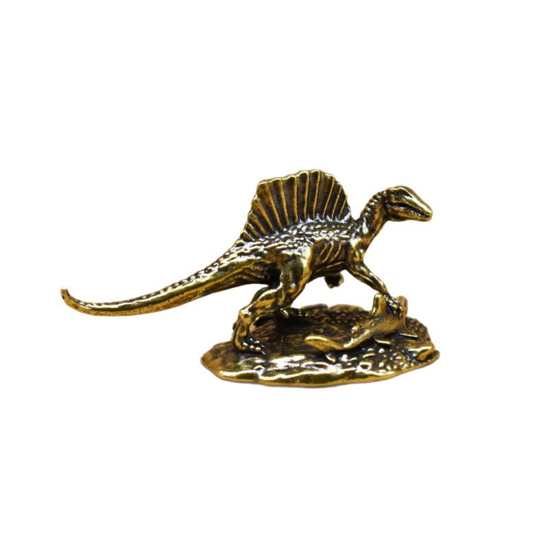 Jurassic Stegosaurus Dinosaur Brass Ornament Personality Fun Gift Antique Bronze Craft Collectible