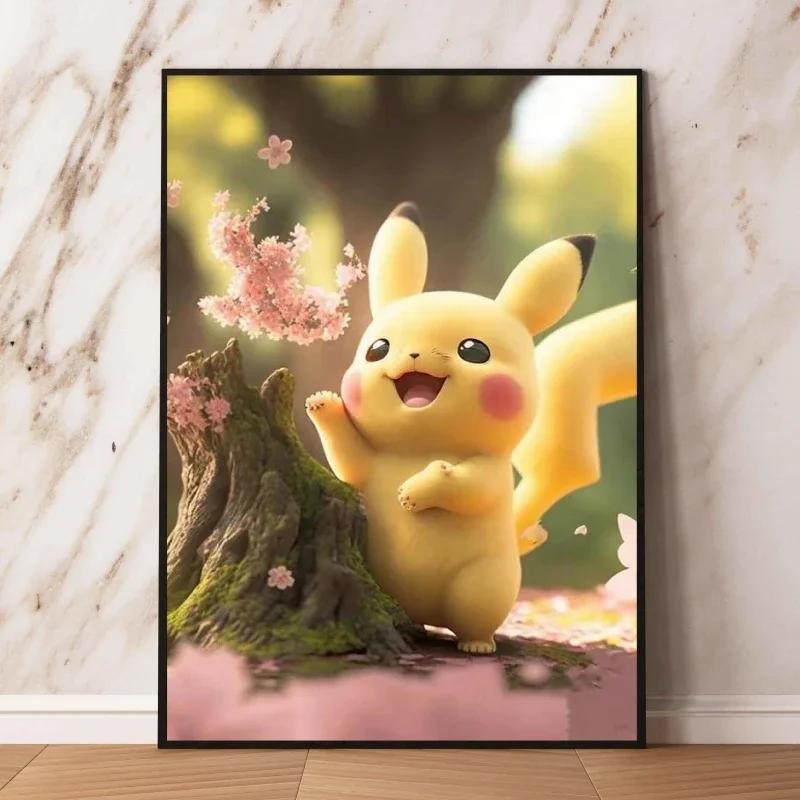 Pikachu Canvas Prints Cute Anime Poster Decor Paintings Modern Living Room Cartoon Character Picture Wall Decor Gifts