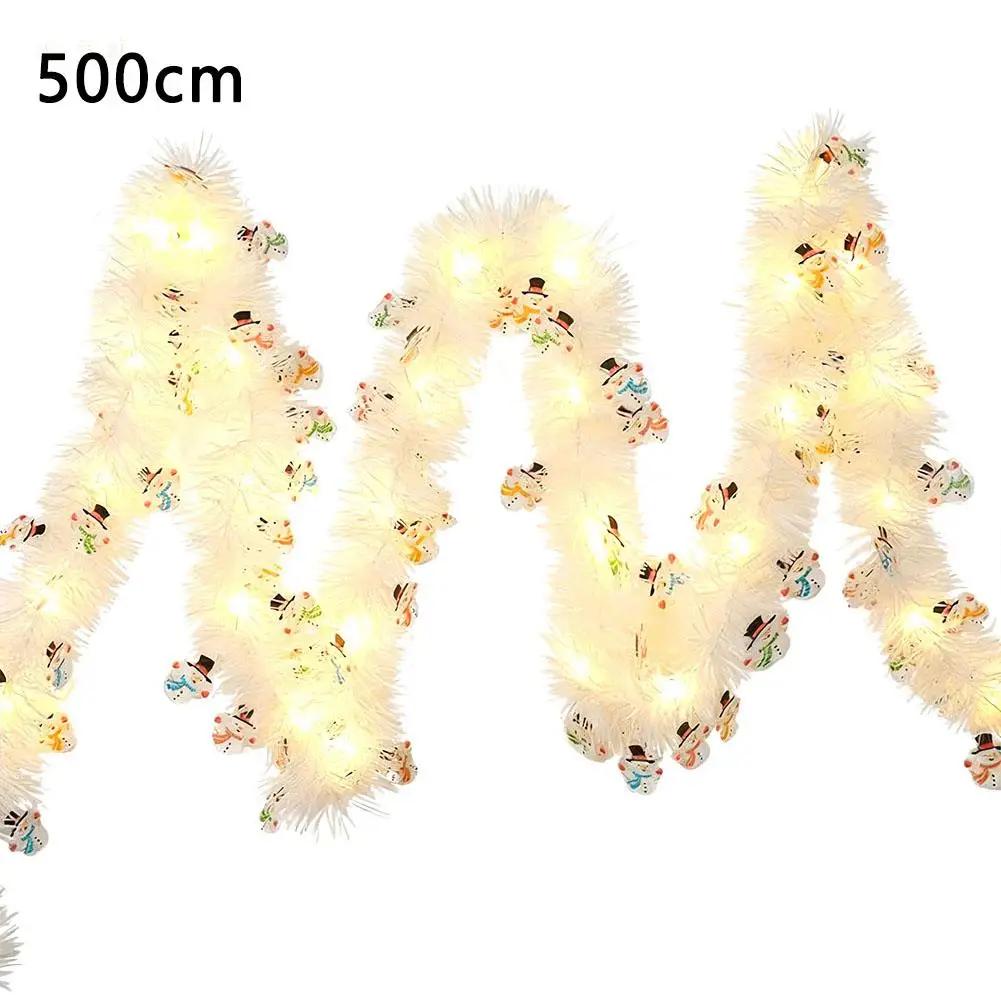 5m Multicolor LED Christmas Garland With 50 Sparkling New Lights Tree Decor Hanging Ribbon Ornaments Fairy Xmas Year Wreath V3W6