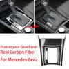 Car Center Console Gear Panel Cover Frame Trim Carbon Fiber Sticker For Mercedes-Benz C W204 2007-2013 Auto Interior Accessories