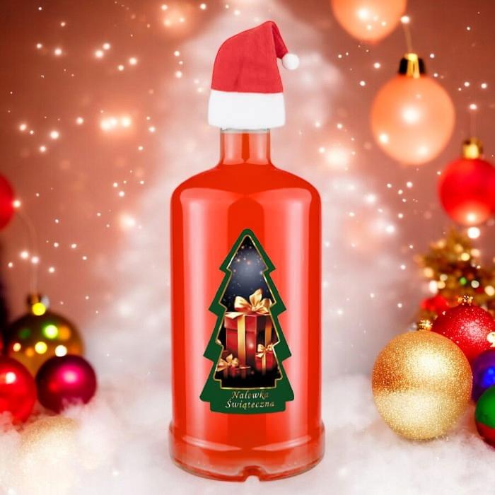 5X Butelki Szklane Tadek 500Ml + Etykieta Choinka Czapka Mikołaja