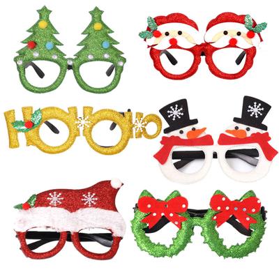 Christmas Glasses Glitter Party Glasses Frames Christmas Decoration Costume Glasses For Holiday Christmas Parties