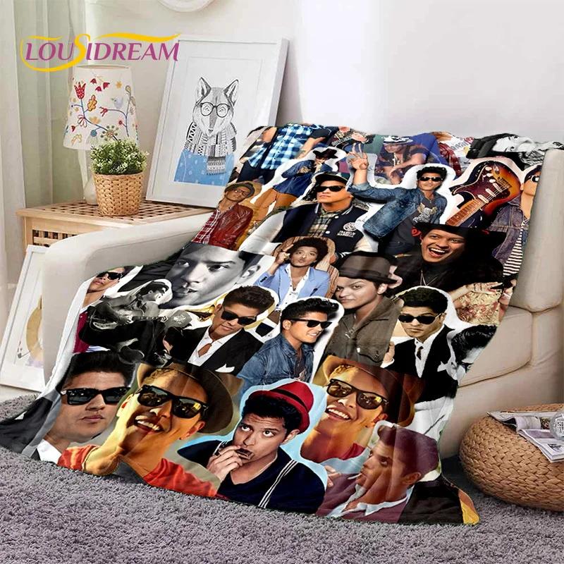 Bruno Mars 3D Sänger Star Weiche Flanelldecke für Betten Schlafzimmer Sofa Picknick, Überwurfdecke zum Zudecken im Freien Freizeit Nickerchen Geschenk