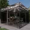 VidaXL Pavillon mit Moskitonetz & LED-Lichterkette 3x3x2,73 m Taupe