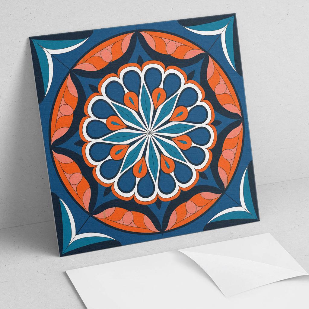 Zestaw Kafelków Winylowych Podłogowych Wzór Mandali Z Liśćmi 20X20X20 Cm
