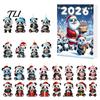 Christmas Advent Calendar Panda Calendar, 24 Days Countdown Contains Acrylic Ornament Set Ornaments, Cute Hanging Decorations for Tree
