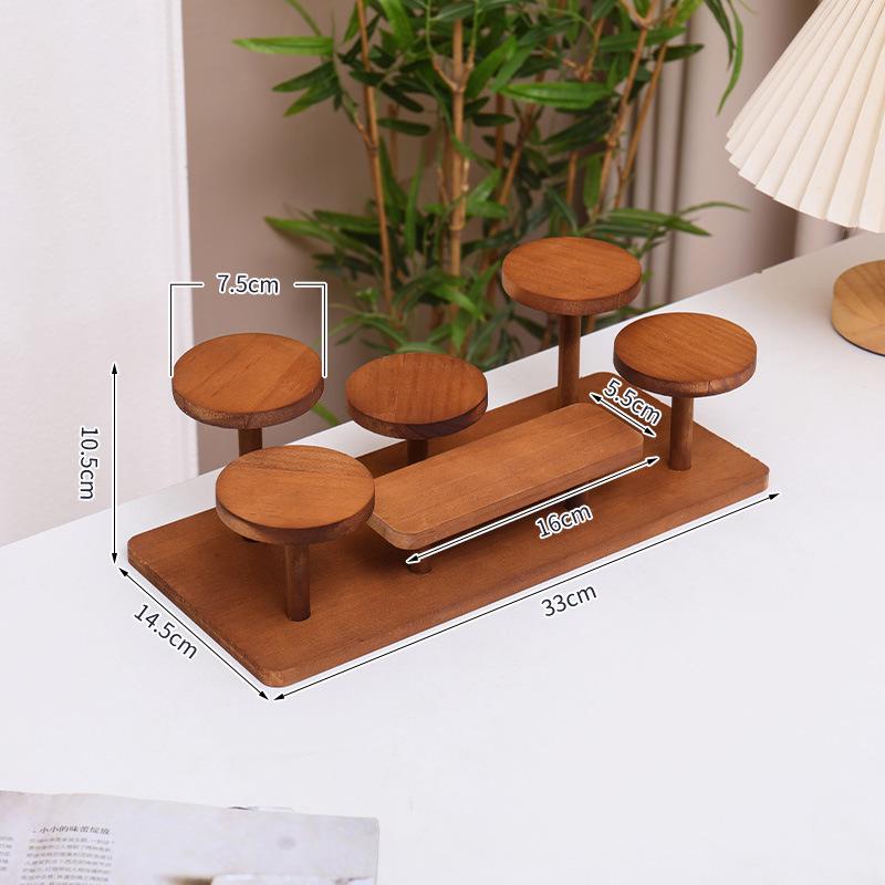 Solid Wood Creative Display Stand for Jewelry, Figurines, Snacks, and Succulents
