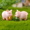 1 Pcs Mini Pig Family Resin Figurines Kawaii Animal Statue Miniature Model DIY Bonsai Micro Landscape Ornament