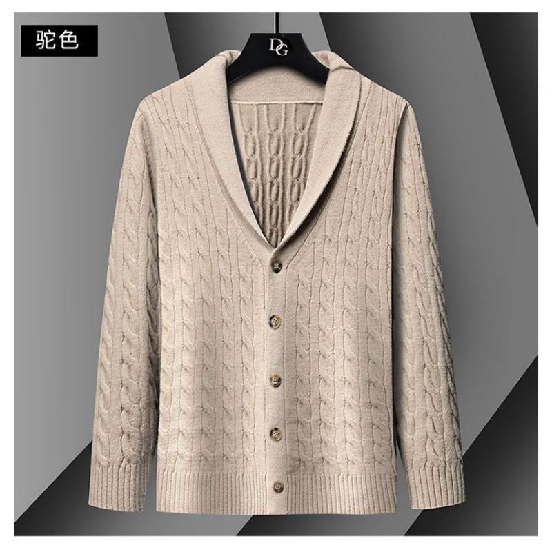 New Men's Knitted Jacket Autumn and Winter Sweater Young and Middle-aged Casual Large Size Men's Cardigan Jacket