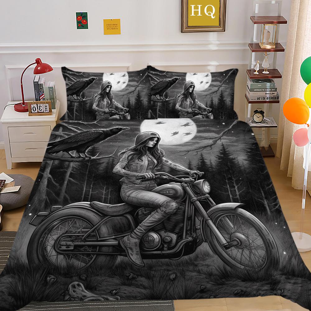 Beauty Skull bedrucktes Trösterbezug-Set, Doppelbettgröße, Mikrofaser-Tagesdecken, modische, hochwertige Heimtextilien