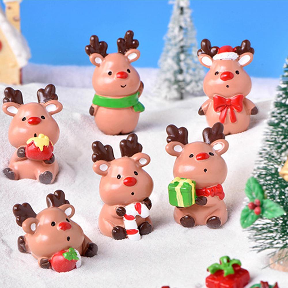 Supplies Desktop Ornament Micro Landscape Mini Deer Figurines Miniature Snow Scene Resin Elk Toys