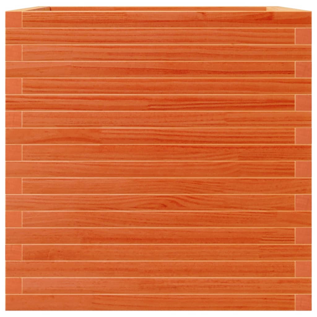 Plant Pot Wax Brown 70 X 70 X 68.5 Cm Solid Pine Wood